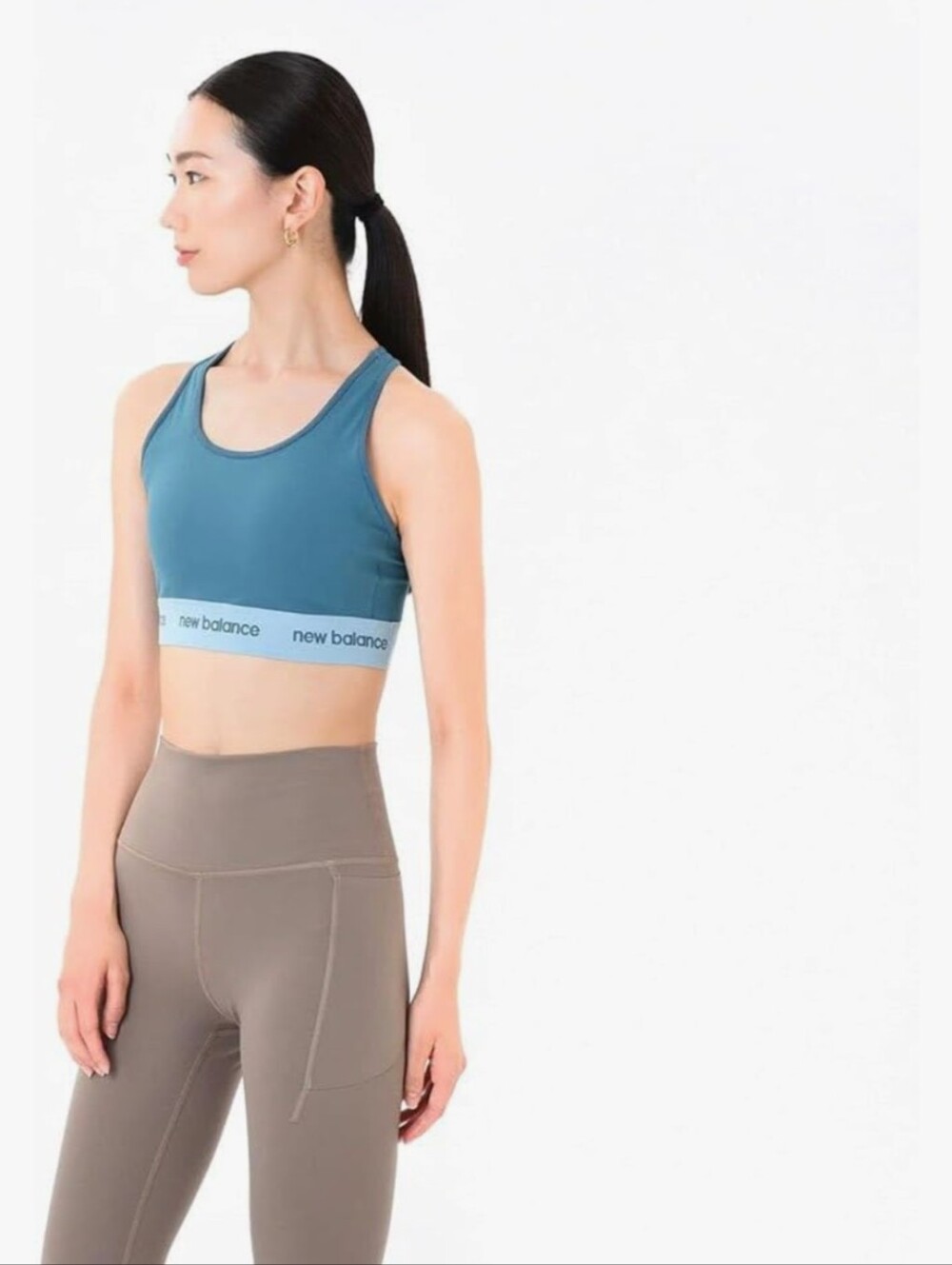 New Balance Teal Blue Racerback Crop Sports Bra Size XL NWT